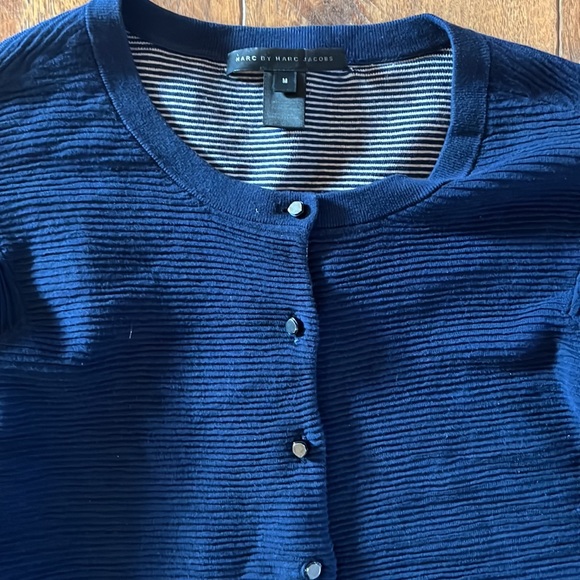 Marc by Marc Jacobs Ribbed Sweater Cardigan Blue - Picture 2 of 16